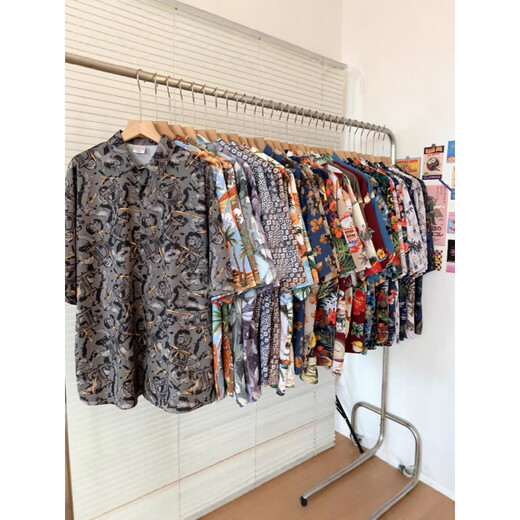 Zewanbang Sommer kurzärmeliges Herrenhemd Jugend beliebt 2025 Sommerpaareelbe Urlaub Retro Beach Shirt 6627 m [Vorgeschlagen 90-115jin [Jin gleich 0,5 kg]]]