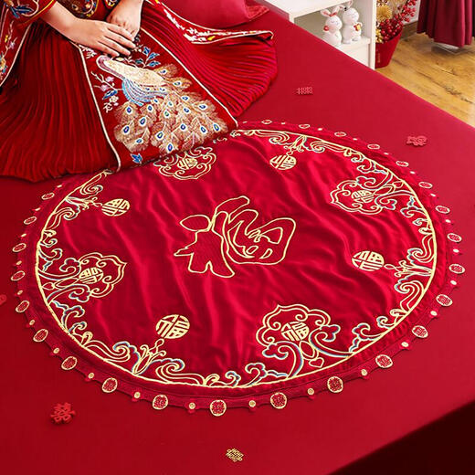 
Three-equivalent tiger red festive embroidery, Baifu is made by the bride, a blessing mat, a wedding mat, a woman is getting married, a wedding preparation product, a gold-edged mat, a gold-edged embroidery, a gold-edged embroidery, 9898c