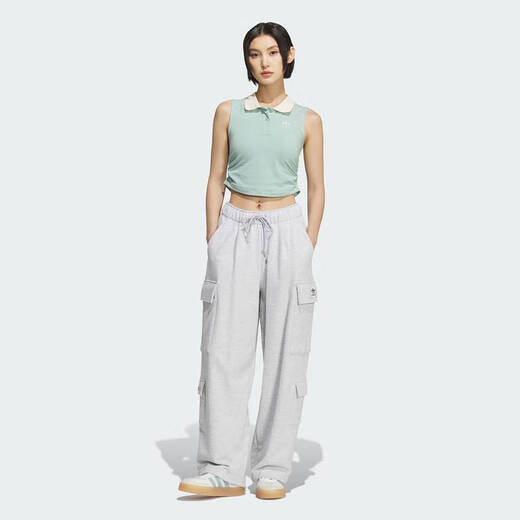 
adidas [Jinlang Sports] Women's Three-leaf Crocodile Short Sports Tight Lapel Vest KE3894 Color M
