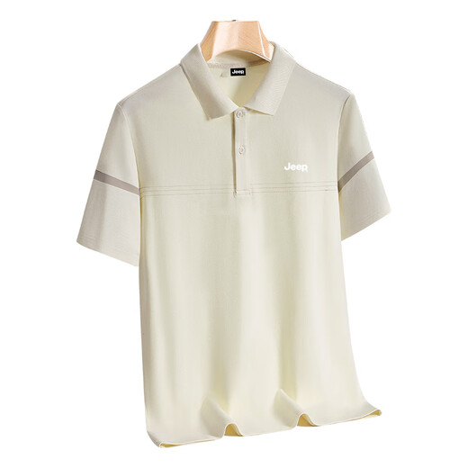 JEEP吉普短袖t恤男士polo衫夏季冰丝薄款宽松翻领体恤休闲上衣服J 7036黑色 M
