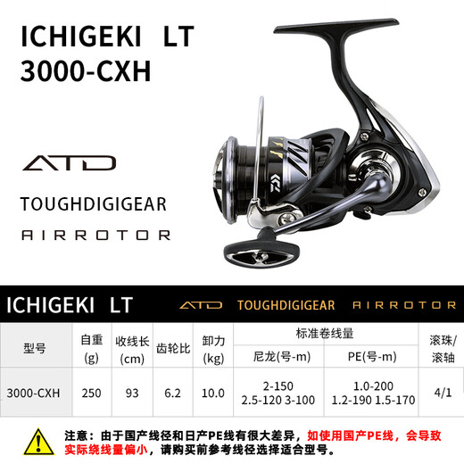 DAIWA One-hit LT Lure Reel Metal Micro Spinning Reel Lure Reel Sea Fishing Reel Fishing Reel LT 3000-CXH (Compact Body + High Speed Ratio) Left and Right Hand Interchangeable Type x Others