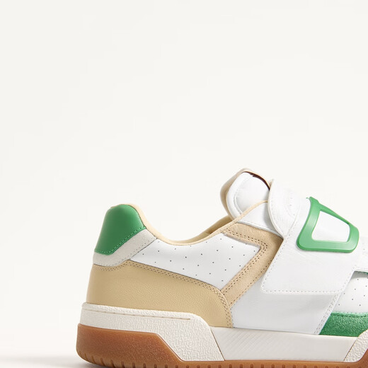 Valentino VALENTINO end-of-season discount gift men's JOIE DE JOUER leather low-top sneakers white/yellow/green 40.5