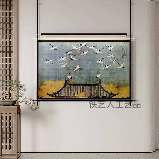
Song Dynasty aesthetic decorative paintings lighting paintings new Chinese metal boom luminous mural living room teahouse mural A style 90*13578*63 light paintings