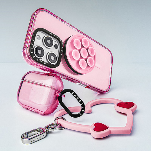 CASETIFY newly launched heart-shaped mobile phone wristband, suitable for all series of iPhone mobile phone accessories, multi-functional mobile phone hanging ring wristband, passionate powder