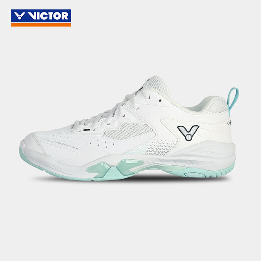 VICTOR威克多 羽毛球鞋 耐磨缓震抗扭V2.5标准楦稳定类羽球鞋 P9200cHP AG（亮白/冷绿） 37 (230mm)