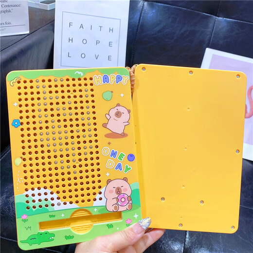 Ignb Kapibala Bola de acero magnético Toy de dibujo Juguetes de laberinto magnético infantil y nivel de entrenamiento de enfoque Bola de entrenamiento [Kitten Purple] Mazerio de pintura magnética