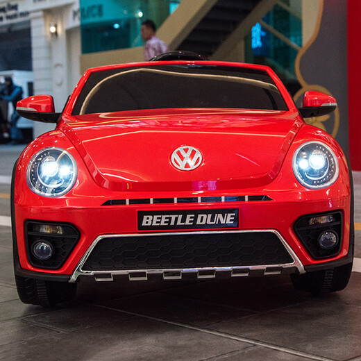 Cool Sun Volkswagen Beetle para niños Electric para niños de cuatro ruedas de cuatro ruedas CAR de juguetes de juguete puede estar sentado con control remoto para el automóvil para niños, asiento de plástico de plástico de plástico de gama alta,