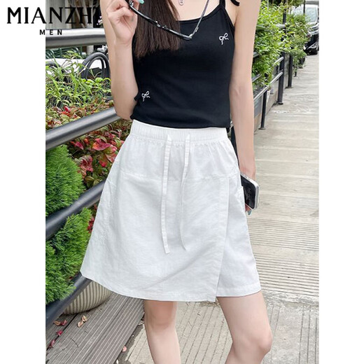 Cotton Summer Silk Yamamoto Travail Vêtements Shorts pour femmes 2025 New Style Small Person High Taist Slim A-Line Pantaler Jirt 603 Navy Blue [High Quality 19.5] XL 120-140JIN [Jin est égal à 0,5 kg]