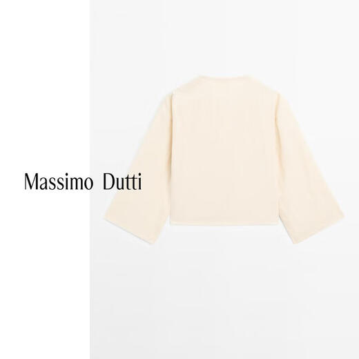 Massimo Dutti discount upgrade 2026 women's new Chinese style elegant temperament long-sleeved blouse top 05181780 milky white M (170/92A)