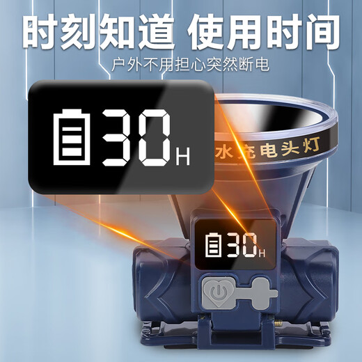 神火头戴式照明灯户外防水小型强光超亮充电野外钓鱼夜钓工地专用头灯 大号VT9227_三档调节_续航30H