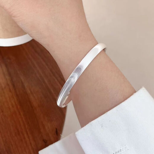 Pure silver 999 cat's eye bracelet for women, solid sterling silver bracelet with sparkling rings, gift for girlfriend during Chinese Valentine's Day, cat's eye 54 rings + certificate, peace and joy, with certificate + bow gift box packaging