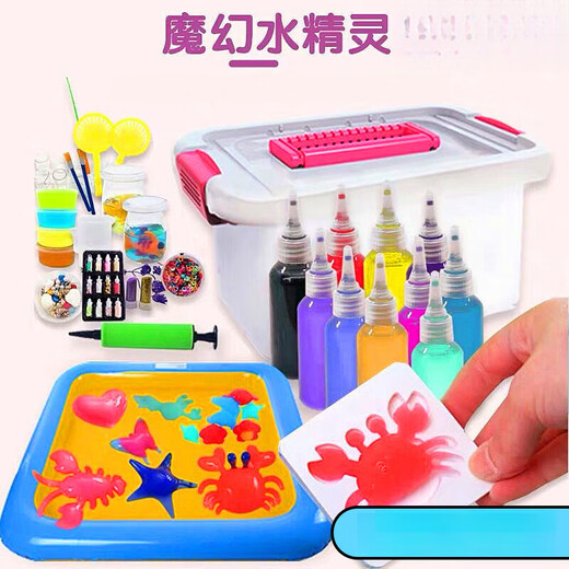 Wanre para niños Magic de agua Juego de elfo mágico Molde bebé Baby Boys Boys Diy Material hecho a mano Pack Toys Beginner: 3 Colors 60ml Solución + 3 Plantilla 2345678-10 Regalo de cumpleaños 9-11 para niños