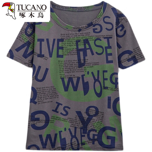 Woodpecker 2025 summer new fat mm pure cotton short-sleeved T-shirt for women 200 Jin [Jin equals 0.5 kg] loose belly slimming and versatile top for women 6626 orange XL 120-140 Jin [Jin equals 0.5 kg]