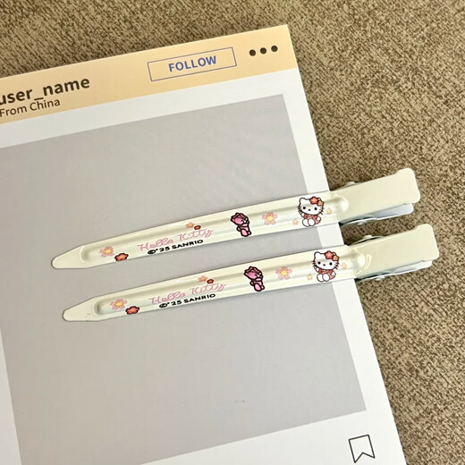 Cute Sakura cat duckbill clip for girls makeup fluffy one-word clip soft cute cartoon ins style versatile bangs clip Sakura kt makeup clip hot selling 6-piece set 3 pieces each