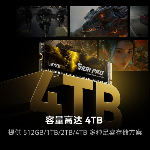 雷克沙（Lexar）THOR PRO 雷神系列 512GB SSD固态硬盘 M.2接口(NVMe协议) PCIe 4.0x4 传输速度5000MB/s