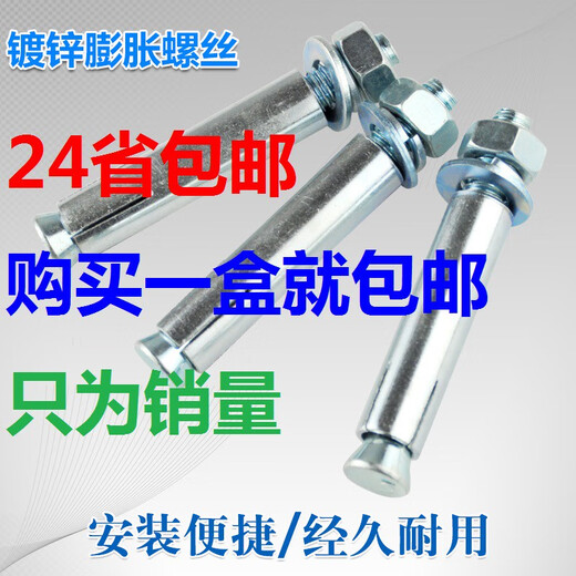 镀锌铁膨胀螺丝加长拉爆膨胀螺栓M6M8M10M12M14M16M18M20M24 12*12044支
