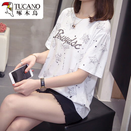 Camiseta de algodón puro de algodón puro de algodón puro de algodón de algodón puro de algodón puro para mujeres.