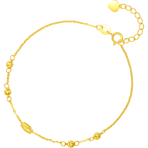 Saturday Lucky Yellow 18K Gold Bracelet Colorful Gold Bracelet Birthday Gift for Girlfriend KH072149 16+2.5cm
