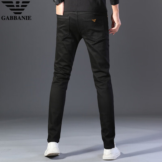 
Chiarmania high-end black jeans men's spring and autumn new slim foot trousers K683 black 28