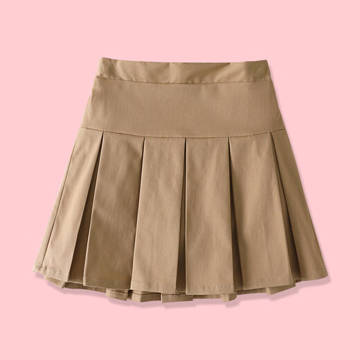 Pushui Fangfing Girls Plissee Rock Khaki Grundschule Rock Sommerschule Uniformrock 6627 Black 100 cm