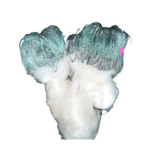 Imported thickened wire three-layer sunken net floating net sticky net grass carp silver carp and bighead carp large fish net reservoir hanging net fishing fishing net 50 meters long three-layer sunken net 2 meters high 4 fingers thickened 0.2 wire