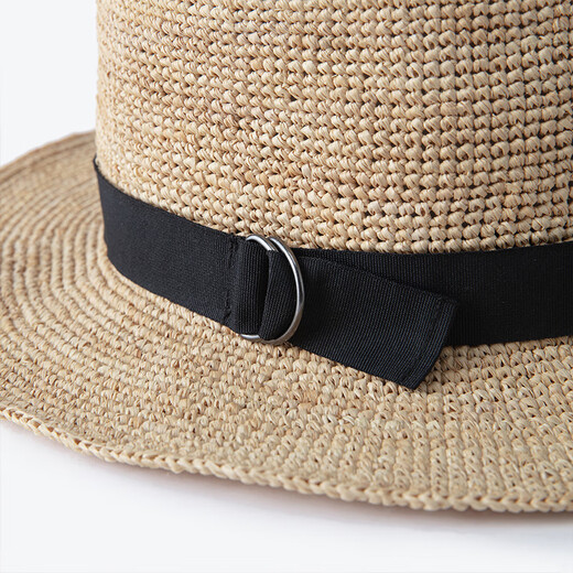 Muji (Muji) Raffia Blattfaser Fein gestricktes Top -Hut -Strohhut gewebter Hut 25 Sommer DBA90A5S Originalfarbe