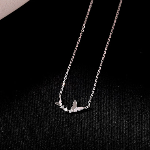 Laomiao 925 sterling silver necklace for women 2025 new style design niche light luxury butterfly clavicle necklace jewelry butterfly necklace - gold