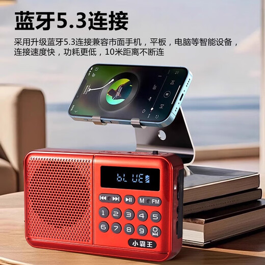 Jingdong Logistics Radio Genuine New S82 Card Bluetooth Radio Song Opera Storytelling Learning FM Bluetooth Audio Special for the Elderly Red (High Version)