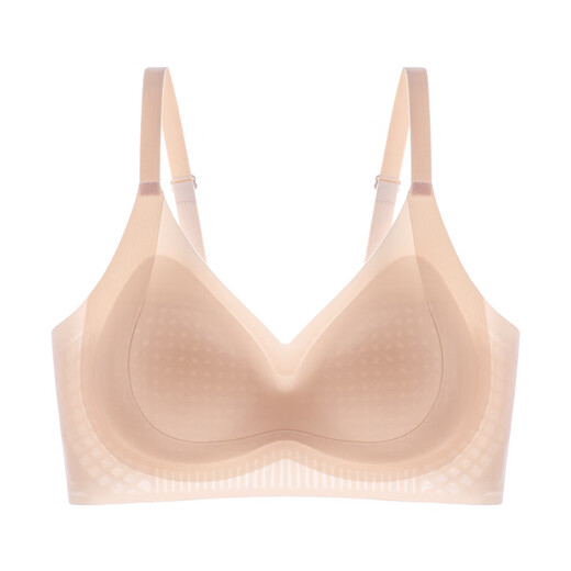 浪莎内衣女小胸聚拢文胸冰丝无痕夏季薄款防下垂美背心式新款胸罩 肤色 M 建议80-100斤