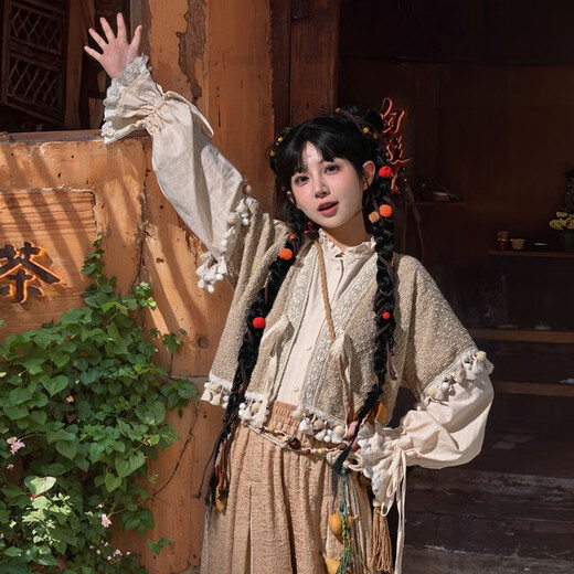 Mori tribe nomadic girl original Han element bloomers Hanfu suit early autumn new women's clothing outer shirt (single piece) single piece S