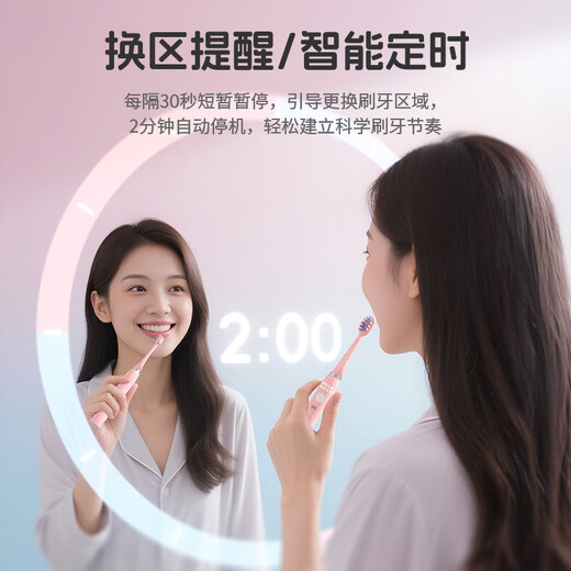 Yuanzhou Green Valentine's Day Gift Sanrio Children's Electric Toothbrush for Boys and Girls Cute Soft Bristles Automatic Cleaning 2-3-6-10-12 Birthday Gift Intelligent Sonic Big-Eared Dog 1 Toothbrush - Includes 4 Brush Heads