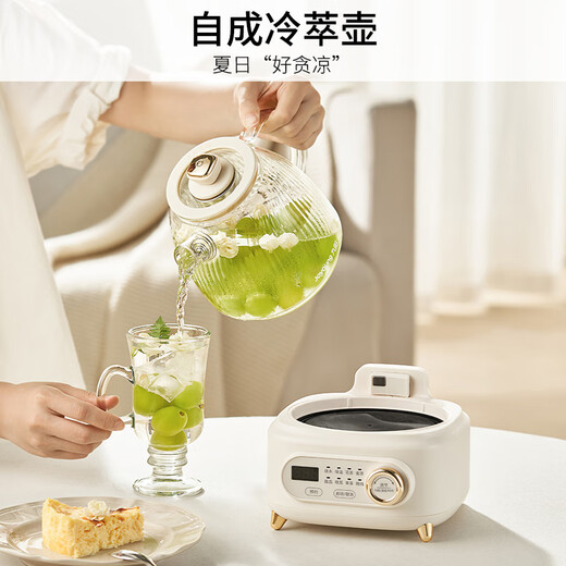 Joyoung all-glass 0-glue health-preserving kettle, office multi-function teapot, flower teapot, kettle, constant temperature electric kettle, 24h appointment keeping, 1L WY107