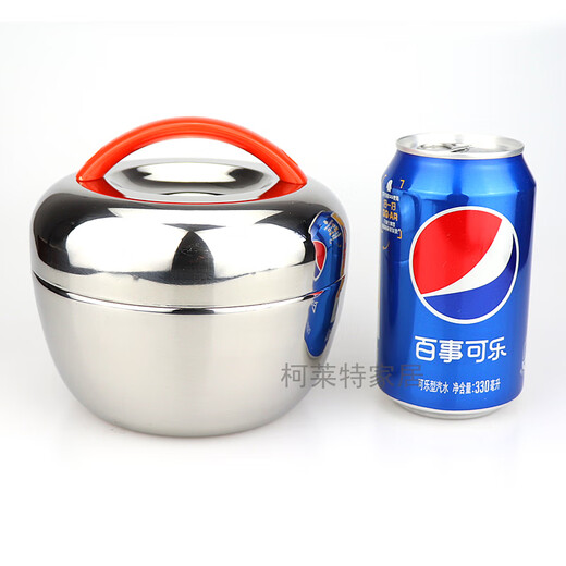 Ye Yu stainless steel insulated lunch box double-layer insulated bucket creative portable lunch box mini lunch box 800ml silver handle + tableware
