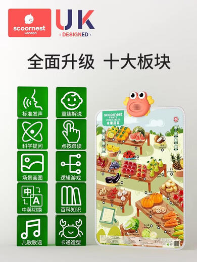 宝宝有声早教挂图幼儿童发声识字点读机婴婴儿拼音字母表墙贴 0-6岁推荐3张英文字母+交通工具+