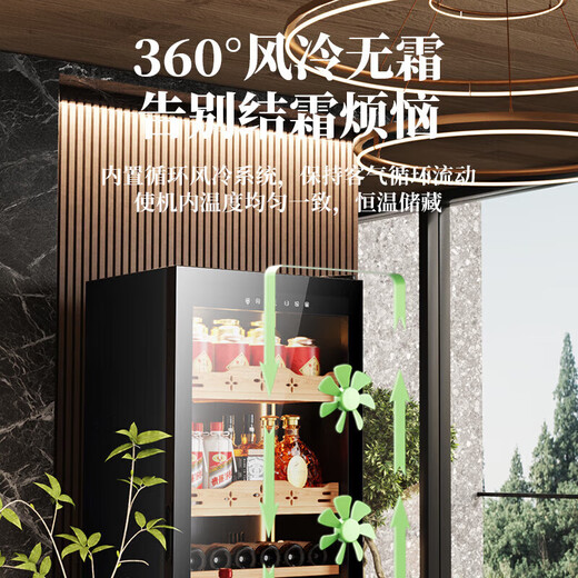 BAIKAILUN red wine cabinet, air-cooled, frost-free, electronic temperature control, single-door, constant temperature wine cabinet, first-class energy efficiency, office home wine tea cabinet, refrigerated refrigerator, thin fresh-keeping cabinet, freezer, fixed frequency, single temperature, multi-functional model, 256L thin model