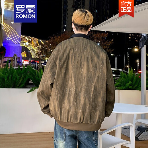 
ROMON jacket men's spring and autumn 2025 new jacket thin tops for teenagers casual workwear K15832 denim blue M