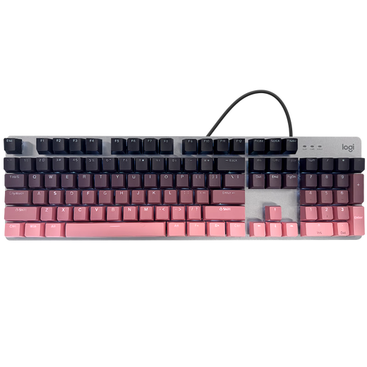 
Logitech K845 mechanical keyboard backlit wired keyboard Game e-sports keyboard Tea green and red axis keyboard DIY keycap Office game keyboard and mouse set Full size 104 keyboard K845-Blackberry positive keycap Green axis