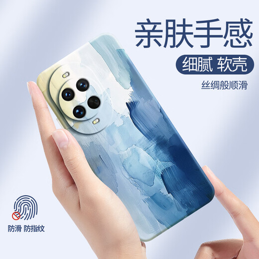 竣芮青山色适用华为Nova14手机壳Nove14Pro新款Ultra油画涂鸦保护套na [古董白-A693砂石黄] 华为Nova14