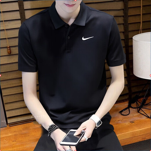 Nike (Nike) Polo negro Lapa de negocios de negocios Lo suelto Casual transpirable transpirable Camiseta de manga corta DH0858 FN3895-010 CONFORMA DEL COTHER S /100-120JIN [Jin equivale a 0.5 kg]