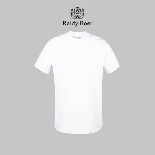 Raidy Boer/Ridy Boer [mismo modelo en línea y fuera de línea] 2025 Camiseta de manga corta con estampado lacado para hombres de verano 7018-80 White XS/160/44
