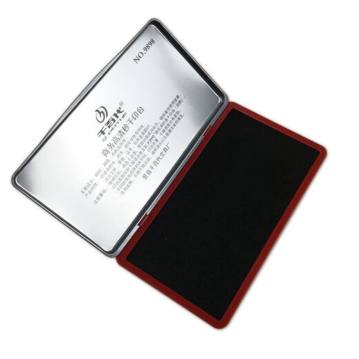 Qianbian Schnell trockener Druckplattform Tinte Schlamm rot Größer Press Palm Fingerabdruck Fingerabdrücke sammeln Schlamm Schnell trockener Tintenbox Extra Größere Handabdrücke 9898# Druckplattform Schwarz