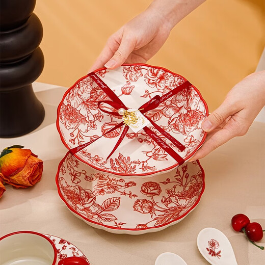 Persson wedding gift for the bride and groom, engagement gift for best friend, 10-piece set of bowls, plates, chopsticks and tableware