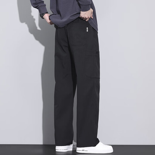 File Taiping Offizielle Website Fang Ship Store Flag 2025 Frühlings- und Sommer -neue Herren -Casual -Hosen Arbeiten gerade lose breite Beine Z9856 Hellgrau Fn M.
