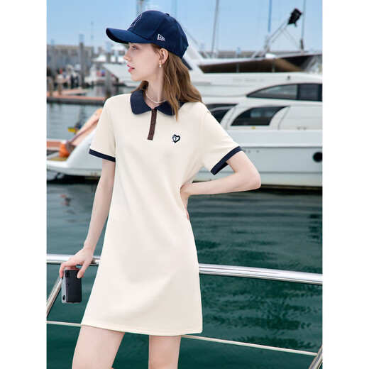 
Baitu betu women's clothing 2025 summer new short-sleeved dress Yuanqi Academy style age-reducing skirt women 2505T69 apricot M