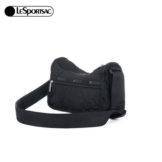 LeSportsac乐播诗CLASSIC系列百搭马鞍包多隔层单肩斜挎包送女生礼物 再生面料-黑色