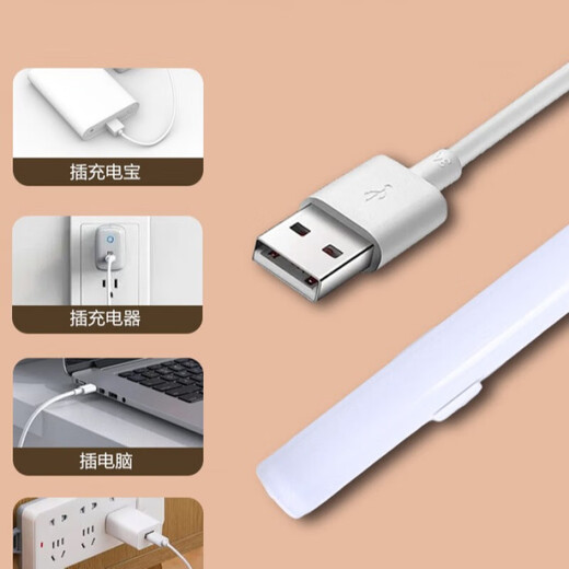 Student Dormitory Study Eye Protection Lamp USB Cool Lamp LED Lamp Magnetic Desktop Lamp Bedside Lamp Rechargeable Reading Lamp Strip Lamp Dimmable Color Adjustable Direct Plug Long Life 28CM Direct Plug Model Infinite Dimming Premium Packaging