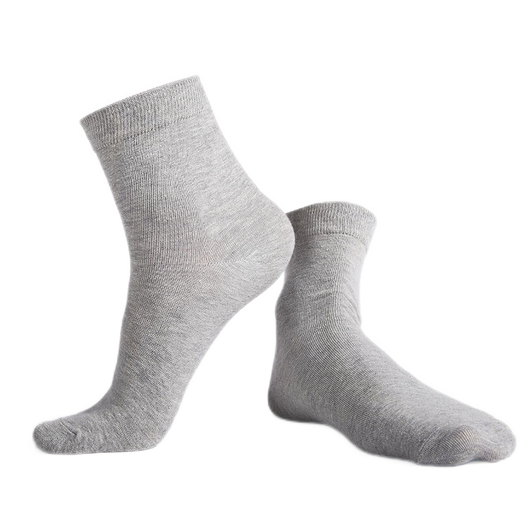 Yalu Socks Men's Spring and Autumn Men's Mid-calf Breathable Sweat-Absorbent Business Socks Black 5 Pairs One Size