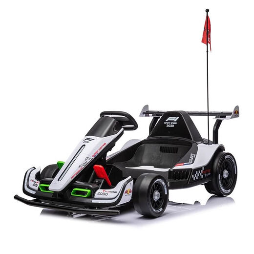 Captain America's large retractable high-speed children's electric drift kart can sit in an adult F1 high-performance racing remote control car, yellow + length adjustment + remote control + 24V/14A electricity, two-person dual-drive drift kart