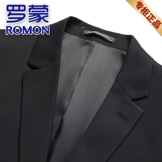 ROMON high-end pure wool suit men's suit no-iron business casual professional groom wedding dress men's black jacket + pants + vest M 165 recommended 100-115 Jin Jin equals 0.5 kg