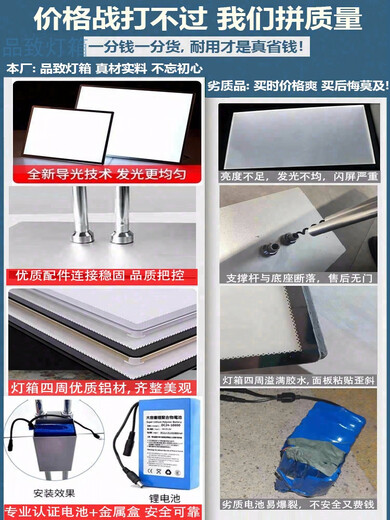 映棠商场菜单展示架Led充电发光海报抽画移动落地立式灯箱广告牌 发光海报架插电款 吸睛引流) 50*70外框画面485毫米*693毫米